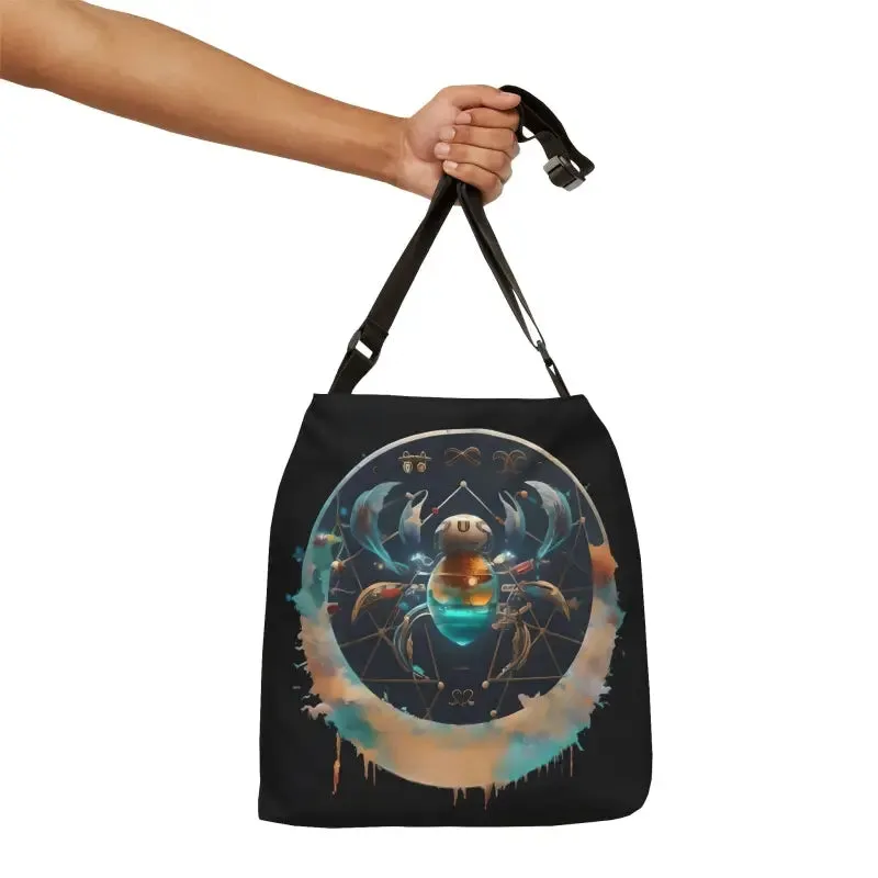 Cancer Zodiac Tote Bag with Zipper and Straps