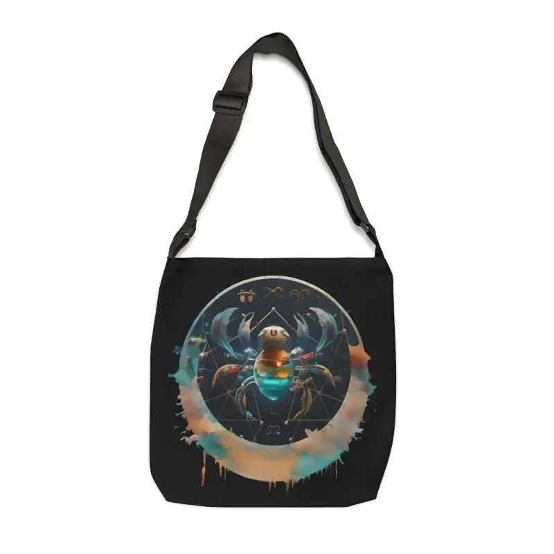 Cancer Zodiac Tote Bag with Zipper and Straps