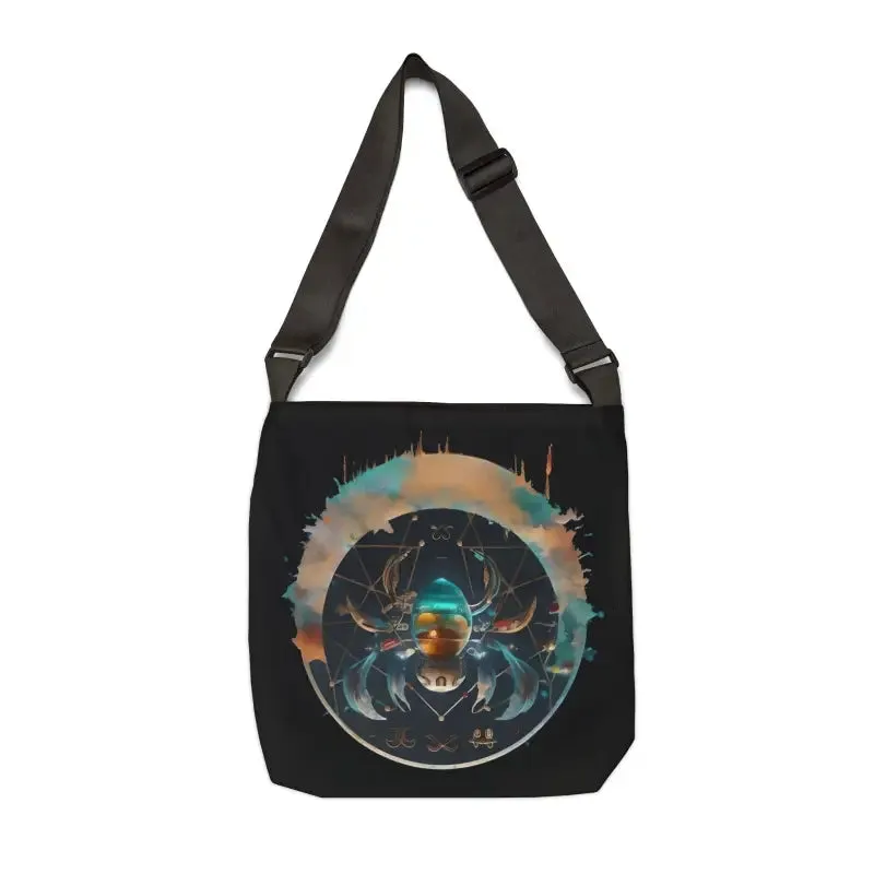 Cancer Zodiac Tote Bag with Zipper and Straps