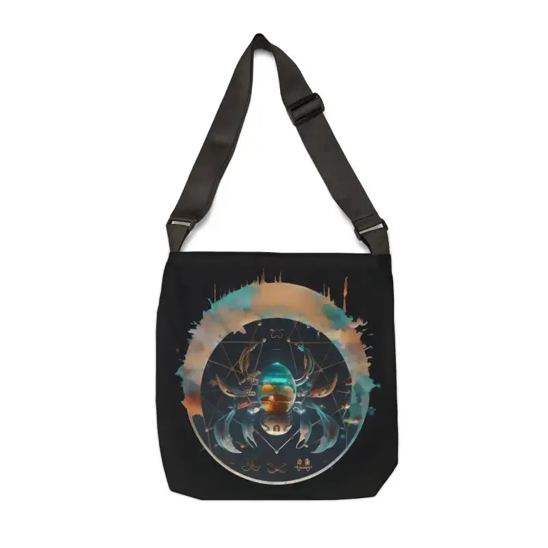 Cancer Zodiac Tote Bag with Zipper and Straps