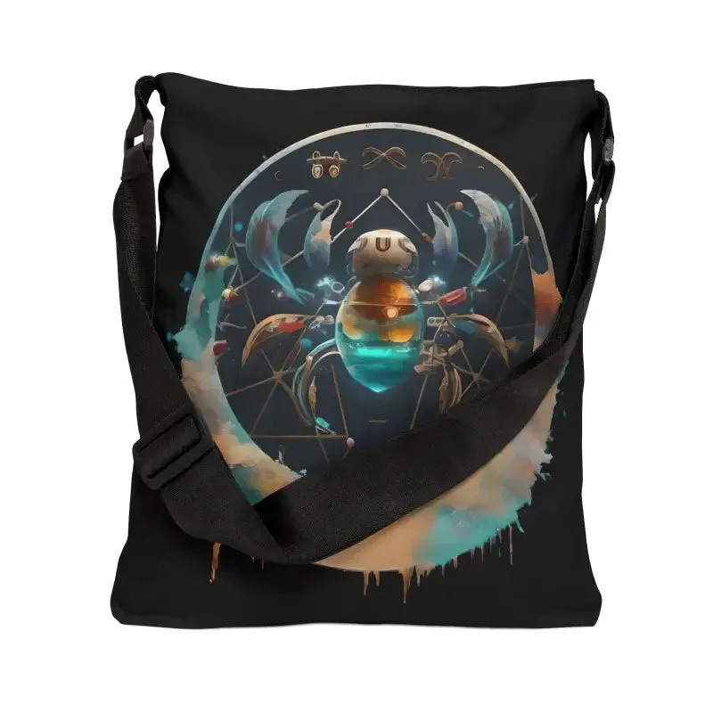 Cancer Zodiac Tote Bag with Zipper and Straps