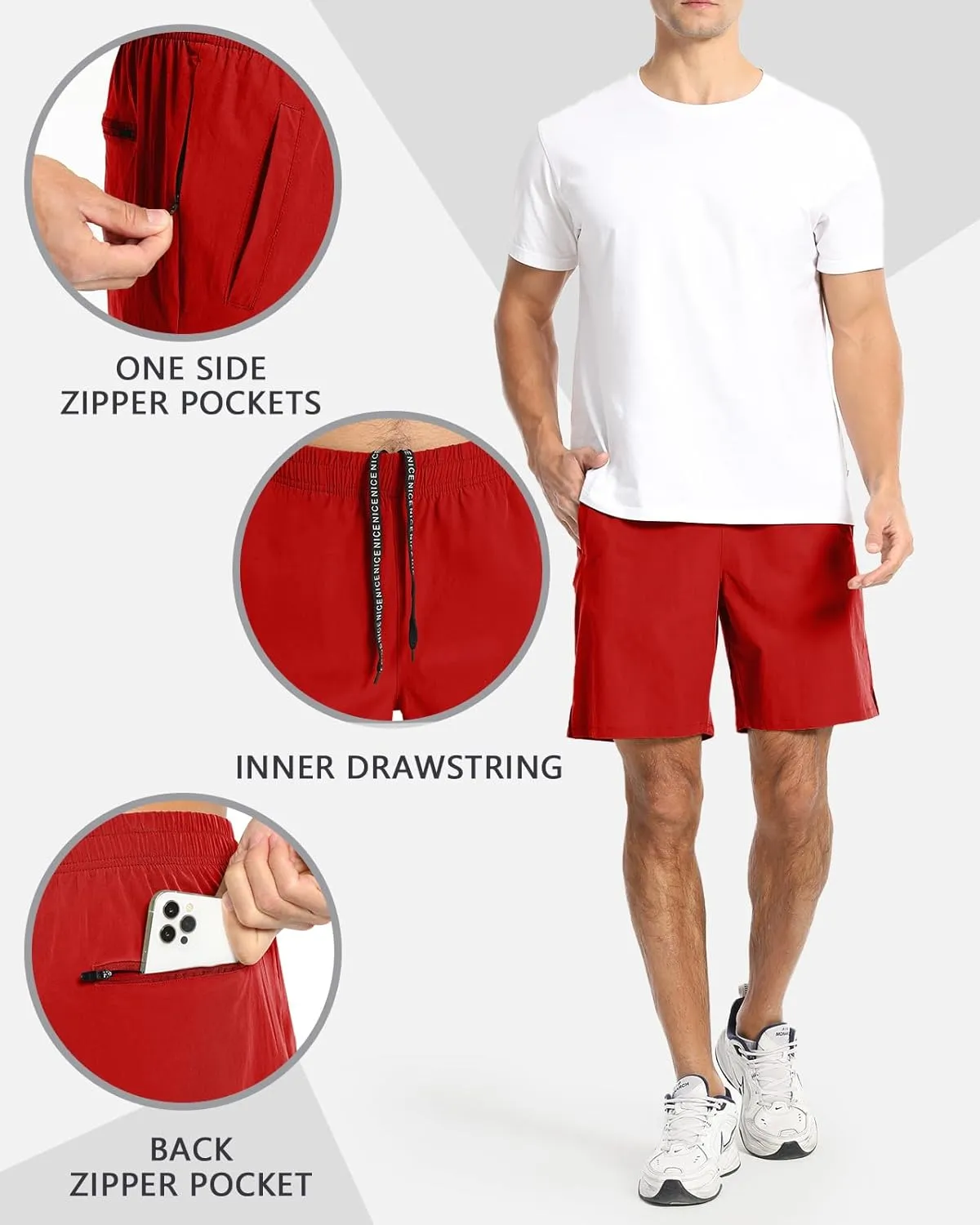 CANGHPGIN Mens Workout Athletic Shorts 7 inch / 5 inch Quick Dry Running Shorts Men Lightweight Sports Gym Shorts with Pocket