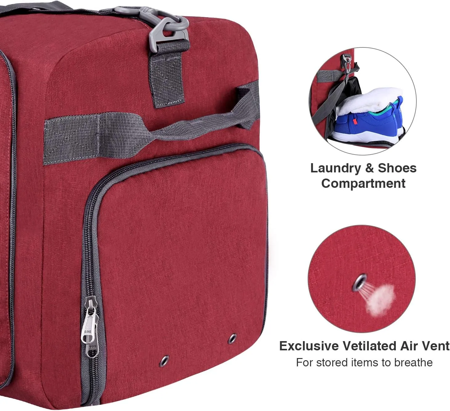 Canway 85L Travel Duffel Bag, Foldable Weekender Bag with Shoes Compartment for Men Women Water-proof & Tear Resistant