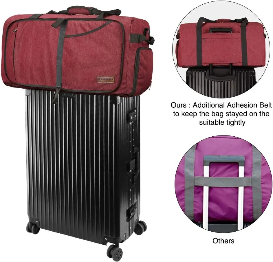 Canway 85L Travel Duffel Bag, Foldable Weekender Bag with Shoes Compartment for Men Women Water-proof & Tear Resistant