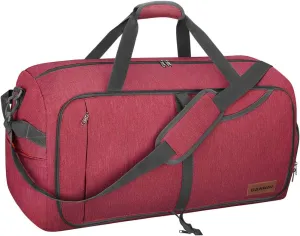 Canway 85L Travel Duffel Bag, Foldable Weekender Bag with Shoes Compartment for Men Women Water-proof & Tear Resistant