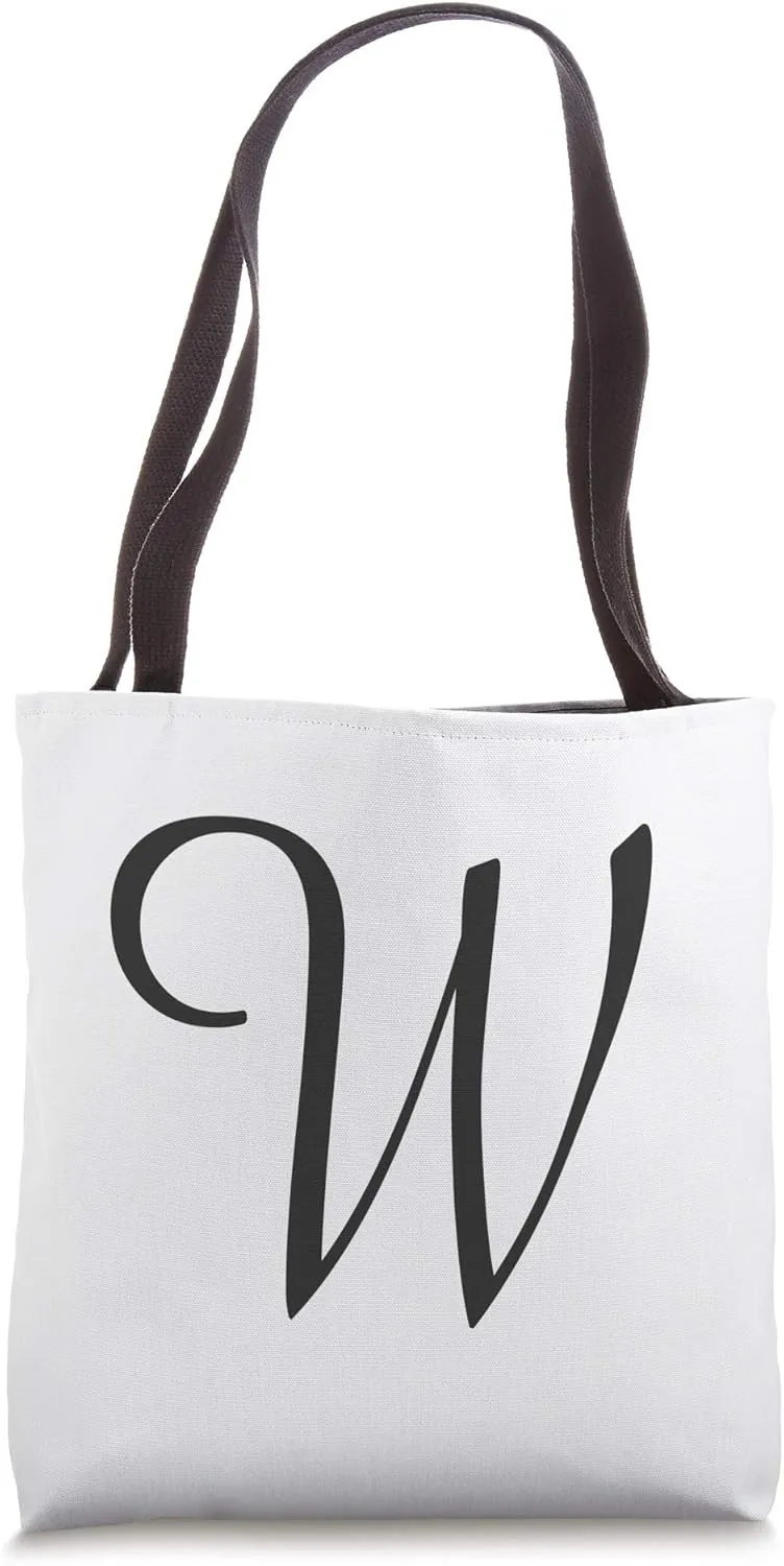 Capital W Fancy Letter Accent Living Room Shopping Bag Purse Tote Bag