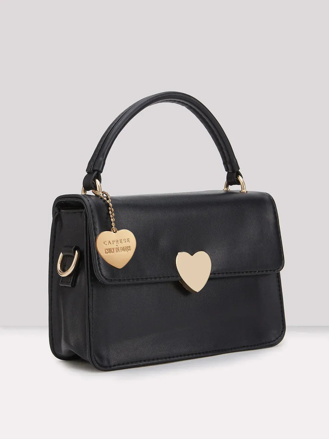 Caprese Emily In Paris Printed Medium Black Sling Bag