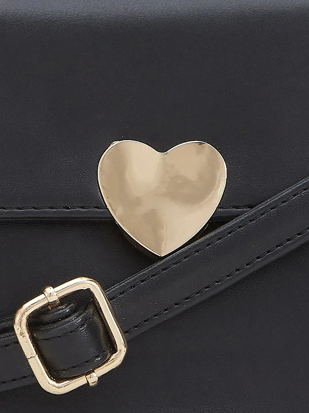 Caprese Emily In Paris Printed Medium Black Sling Bag