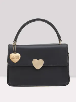 Caprese Emily In Paris Printed Medium Black Sling Bag