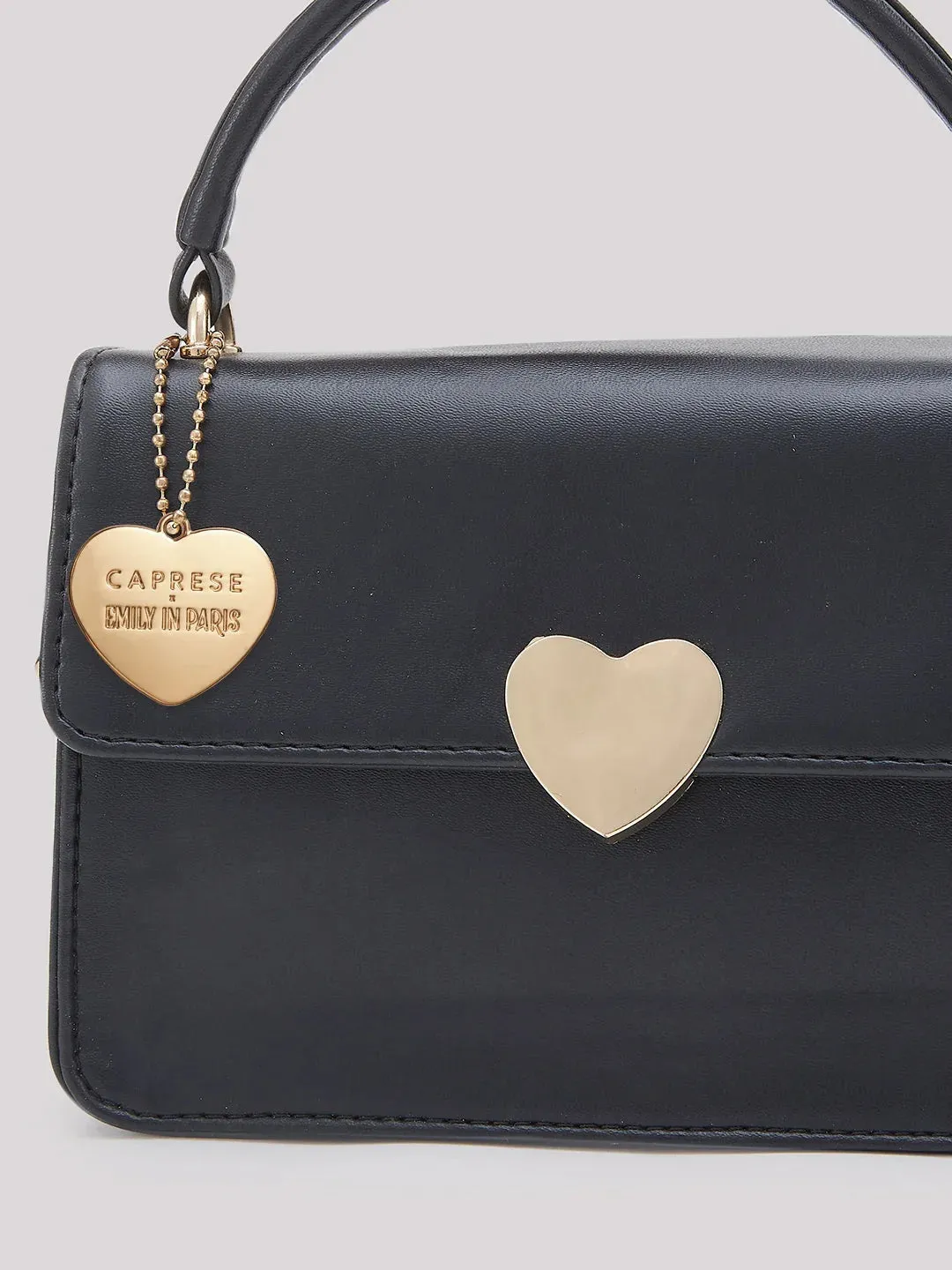 Caprese Emily In Paris Printed Medium Black Sling Bag