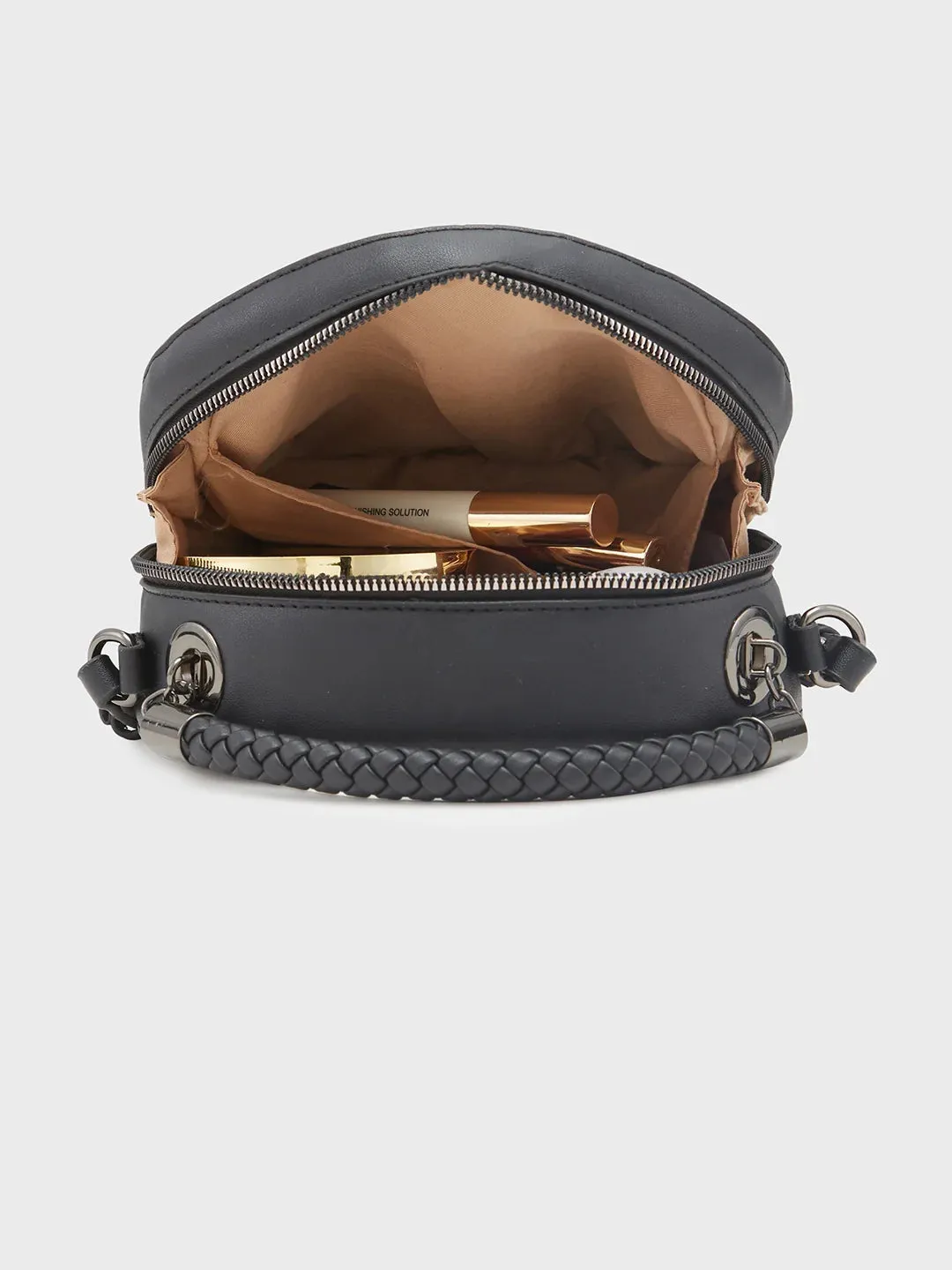 Caprese Josie Medium Black Sling Bag