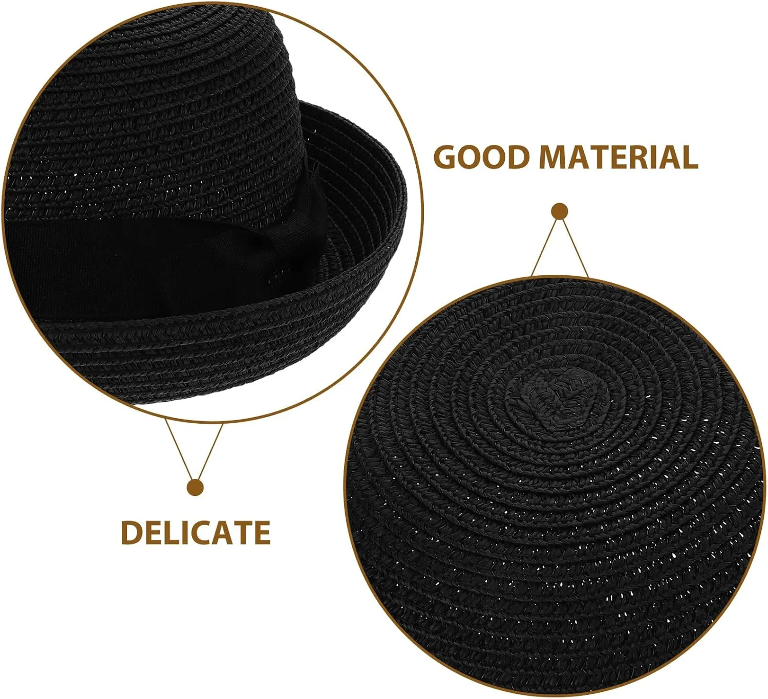 Caps for Men Straw Bowler Hat Mens Straw Hats Mens Caps Women’s Hat Foldable Sun Hat Wide Brim Dome Sun
