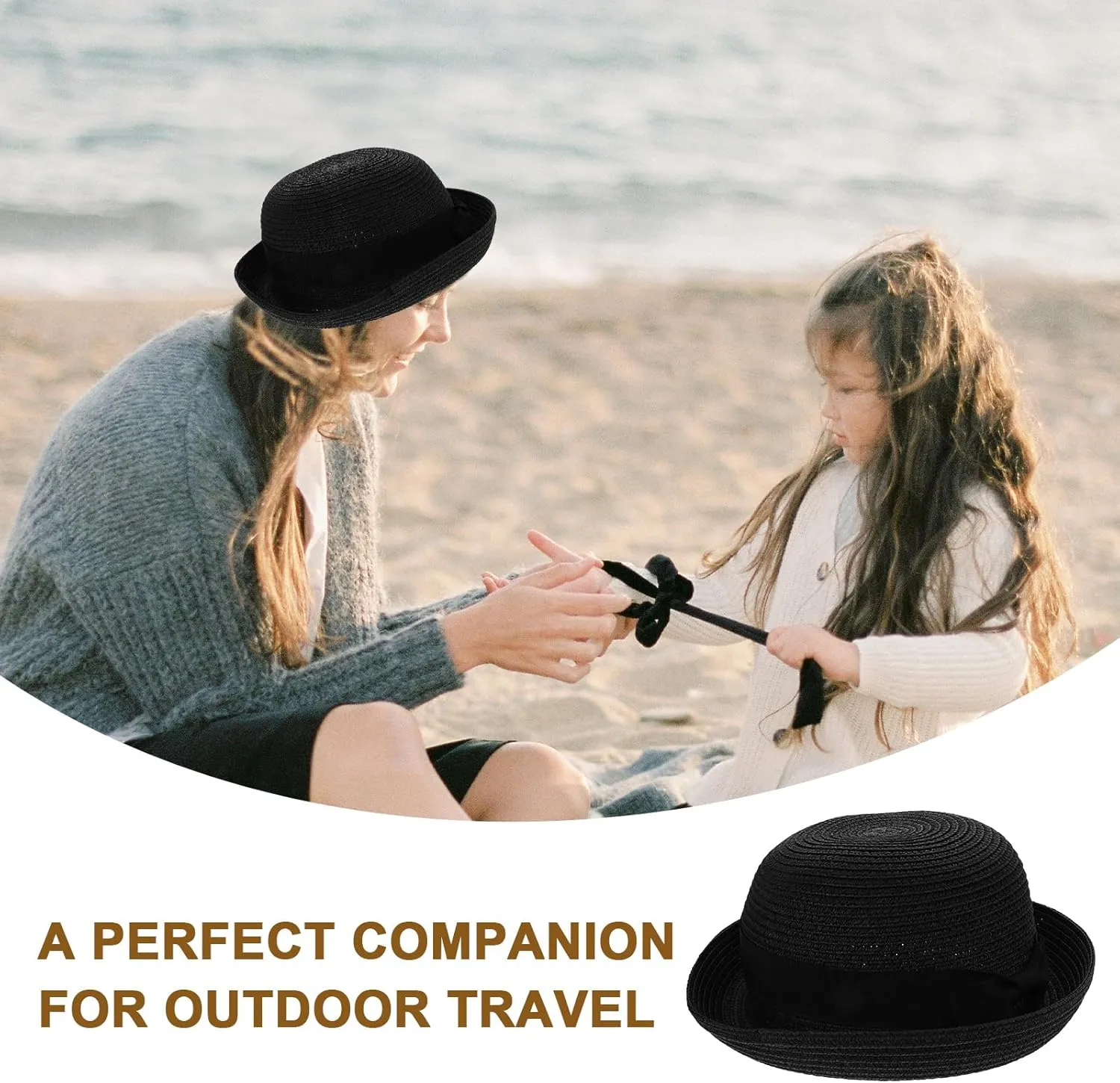 Caps for Men Straw Bowler Hat Mens Straw Hats Mens Caps Women’s Hat Foldable Sun Hat Wide Brim Dome Sun