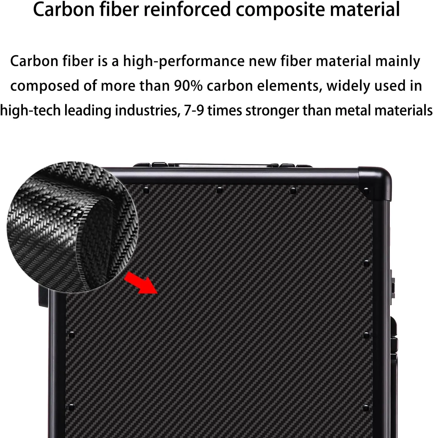 Carbon Fiber Carry-on Luggage TSA Customs Lock Zipperless Silent Rotary Wheel Business Suitcase Aluminum Frame (3K black, 20 '')