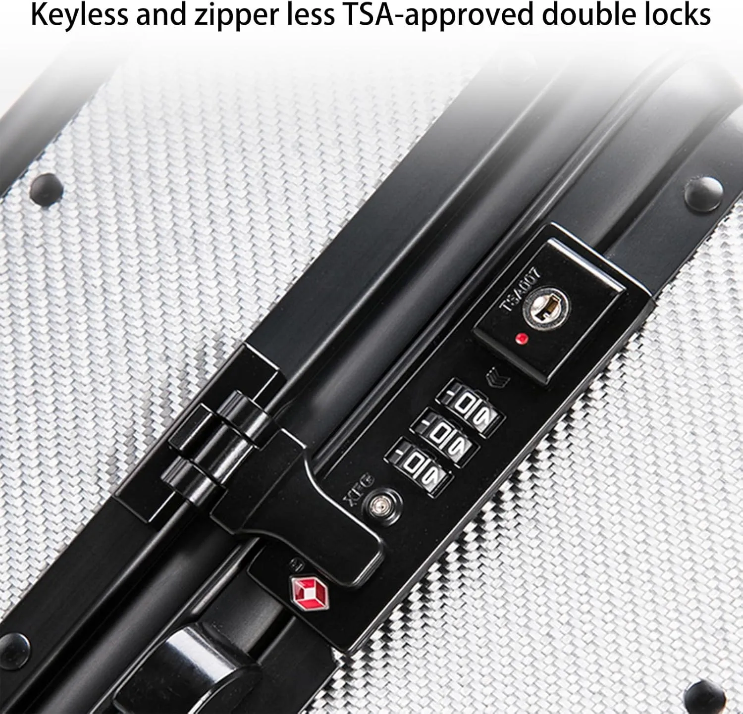 Carbon Fiber Carry-on Luggage TSA Customs Lock Zipperless Silent Rotary Wheel Business Suitcase Aluminum Frame (3K black, 20 '')