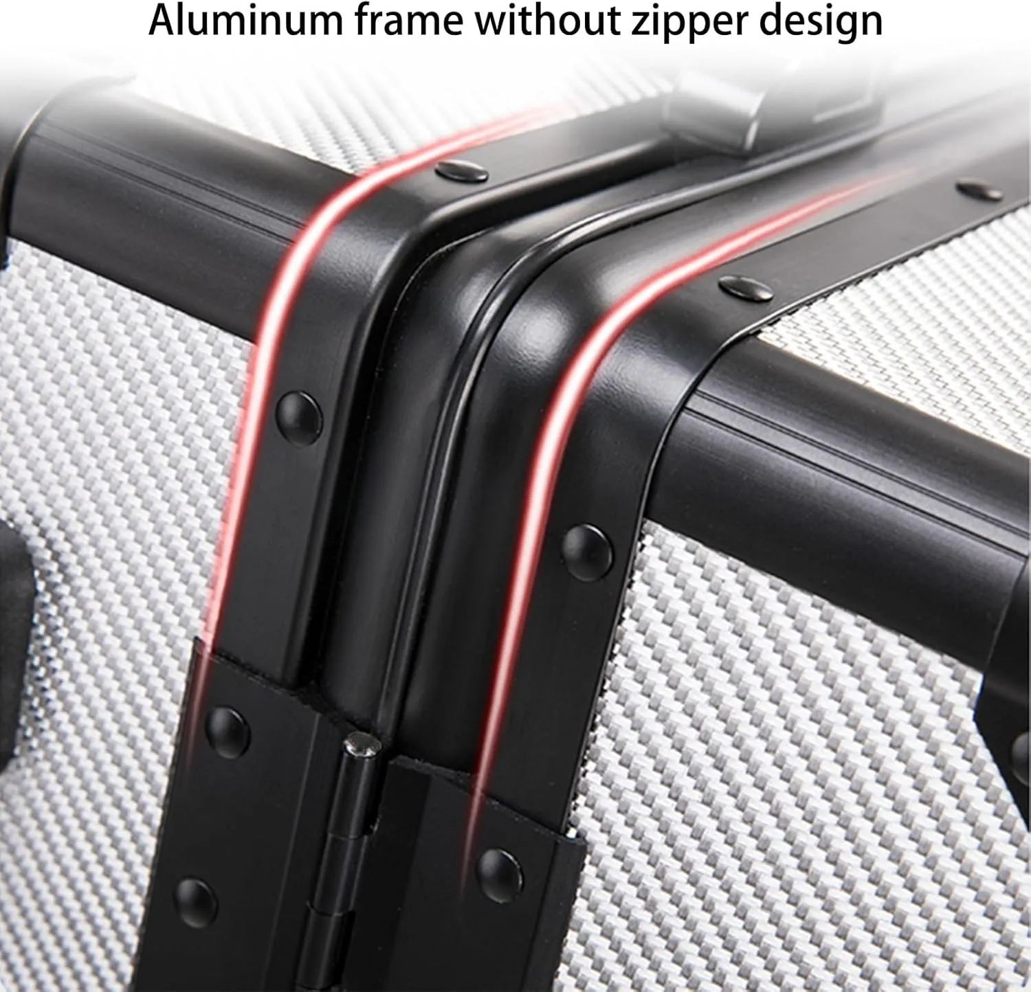 Carbon Fiber Carry-on Luggage TSA Customs Lock Zipperless Silent Rotary Wheel Business Suitcase Aluminum Frame (3K black, 20 '')