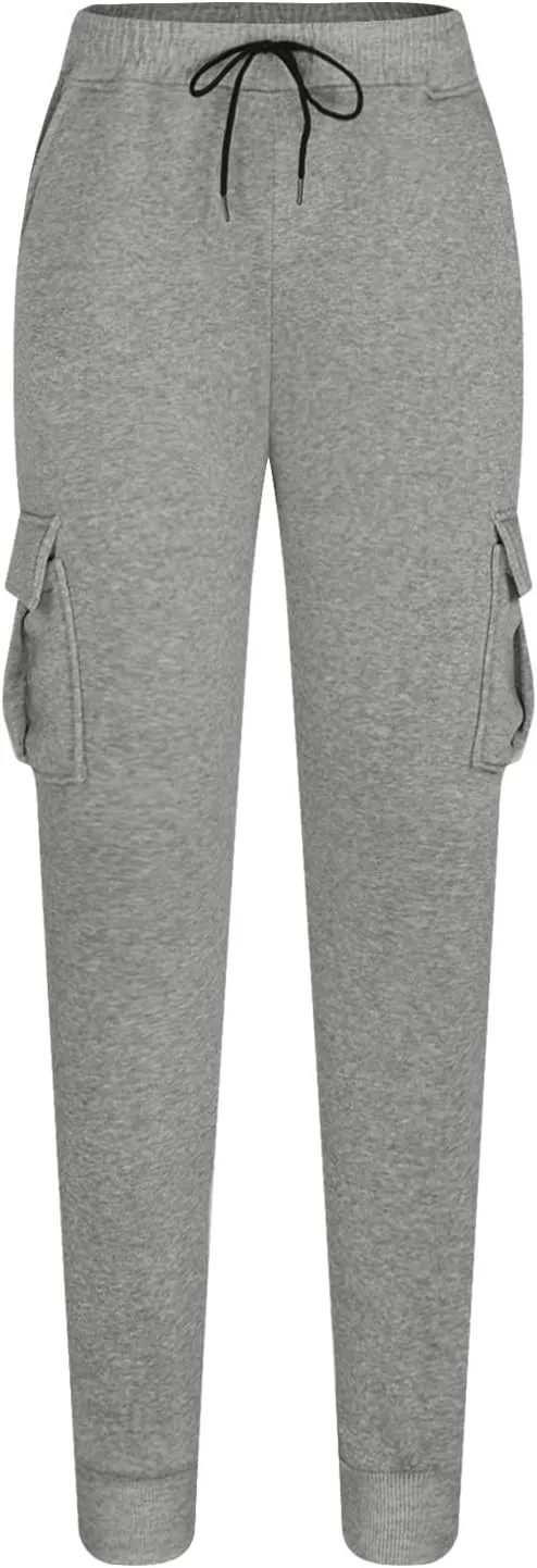 Cargo Sweatpants for Men Casual Elastic Waist Drawstring Joggers Relaxed Fit Workout Athletic Pants with Pockets