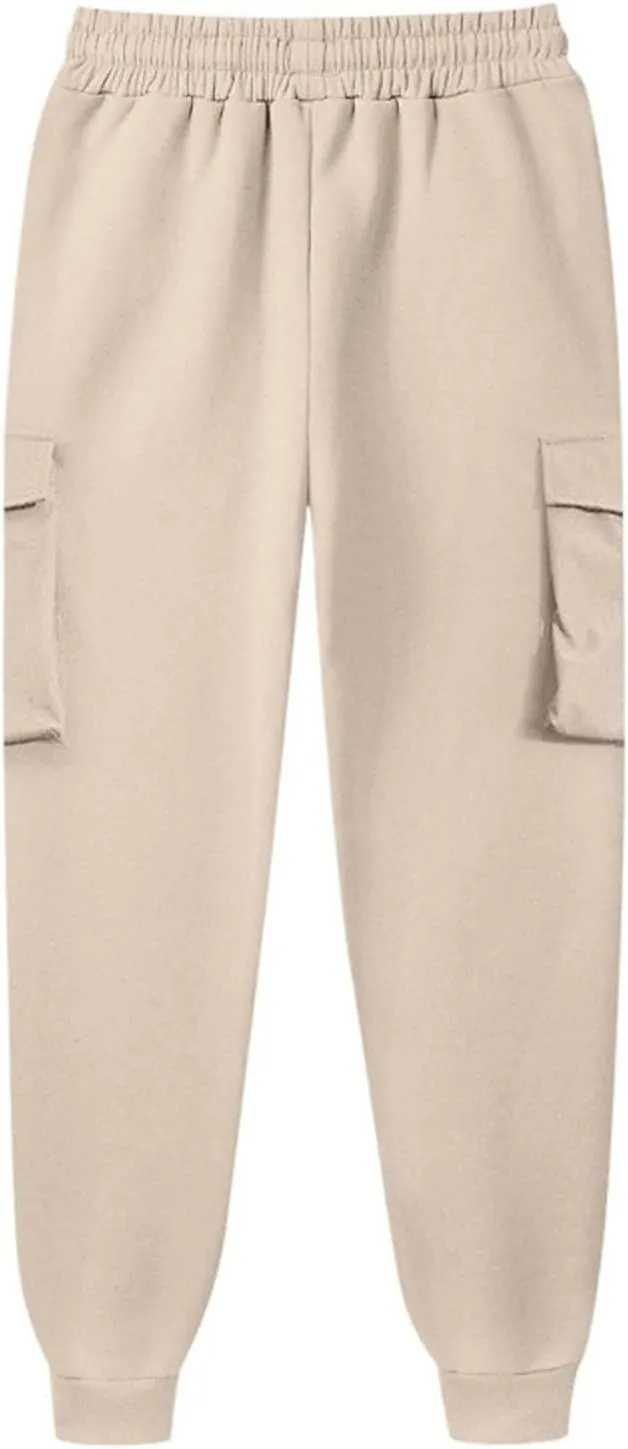 Cargo Sweatpants for Women Drawstring Casual Sweatpants Women 2024 Fall Hiking Pants with Pockets Solid Cargo Joggers
