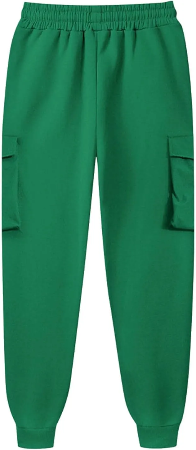 Cargo Sweatpants for Women Drawstring Casual Sweatpants Women 2024 Fall Hiking Pants with Pockets Solid Cargo Joggers