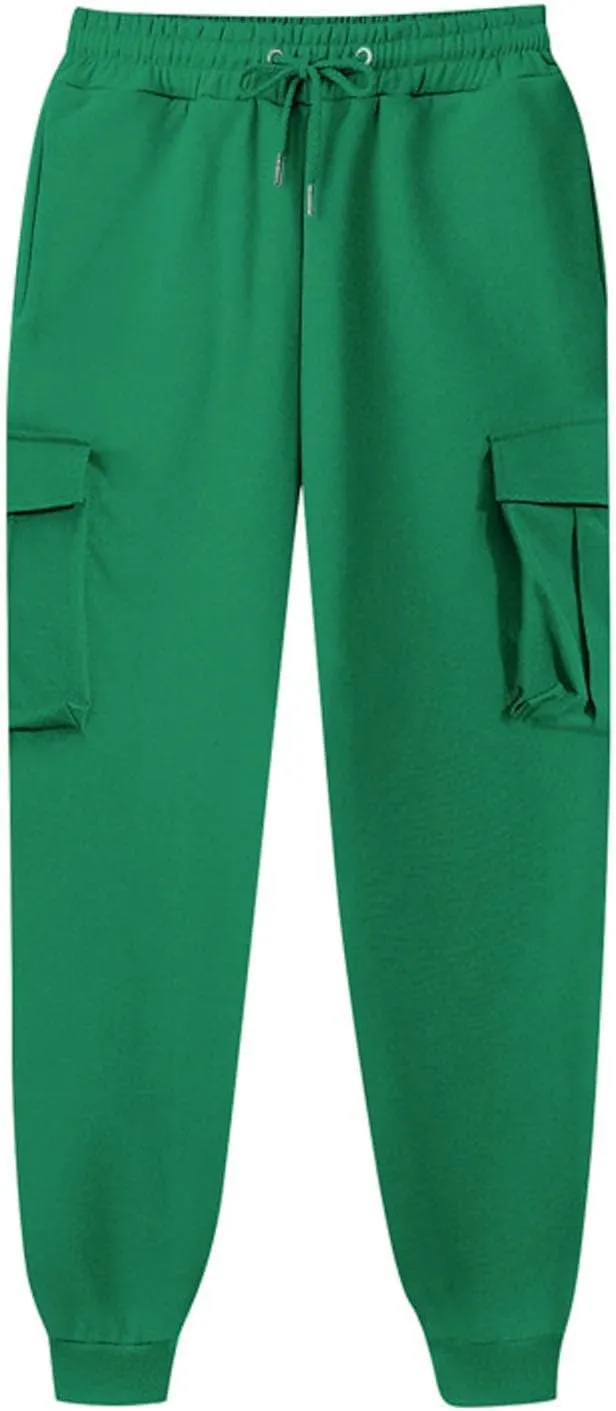 Cargo Sweatpants for Women Drawstring Casual Sweatpants Women 2024 Fall Hiking Pants with Pockets Solid Cargo Joggers