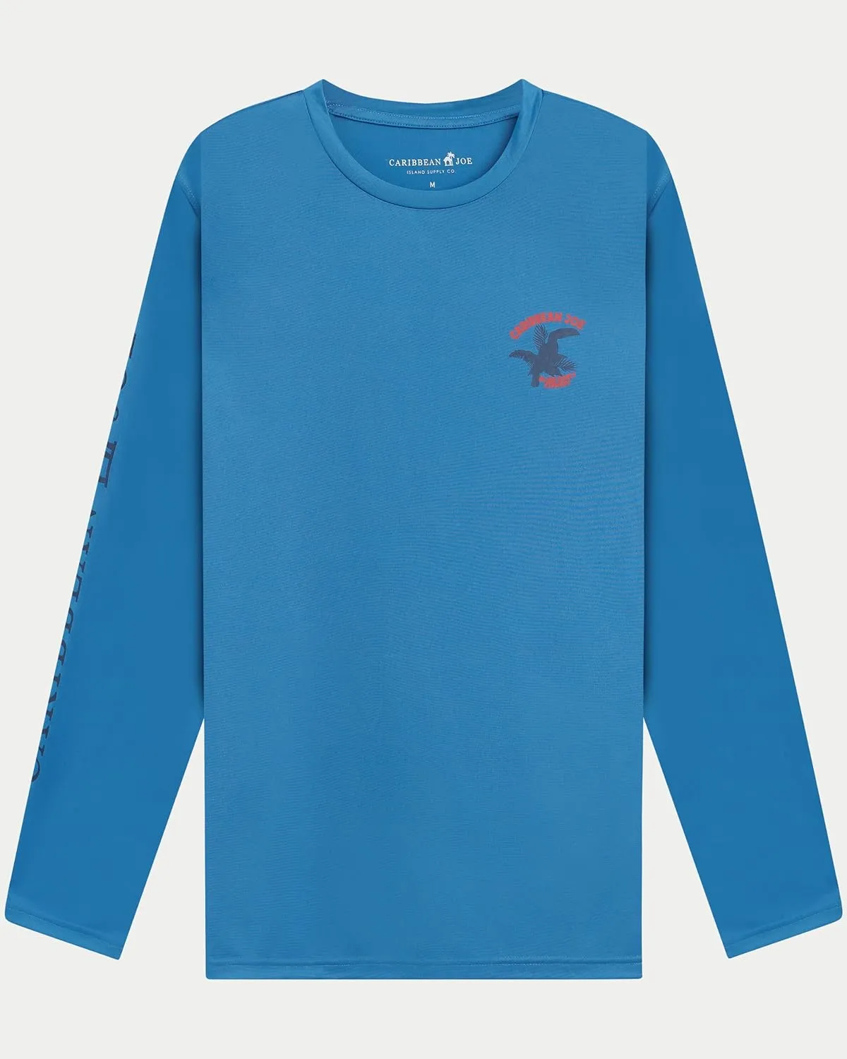 CARIBBEAN JOE Men's Standard Rash Guard, Toucan Graphic Long Sleeve Sun Protection Swim, Beach and Fishing T-Shirt Top