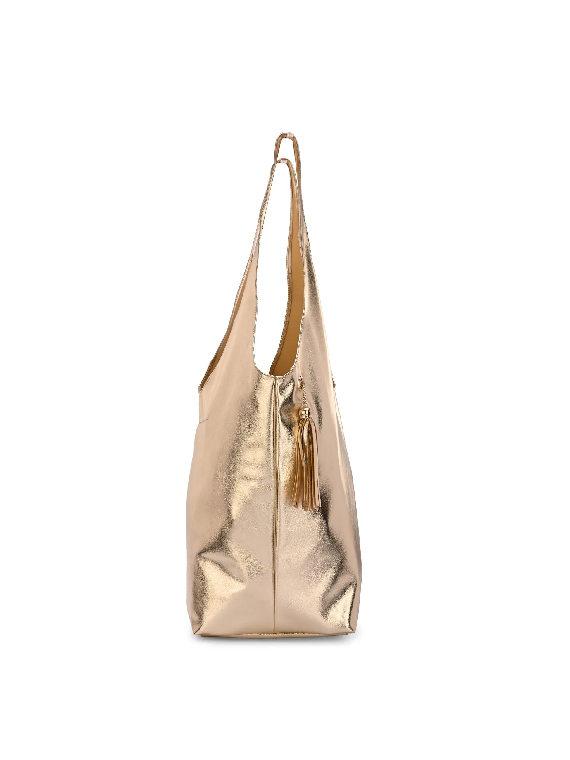 Carlo Romano By Wasan Gold color Stylish & Functional Accessory Premium Vegan Leather Hand Bags For Women