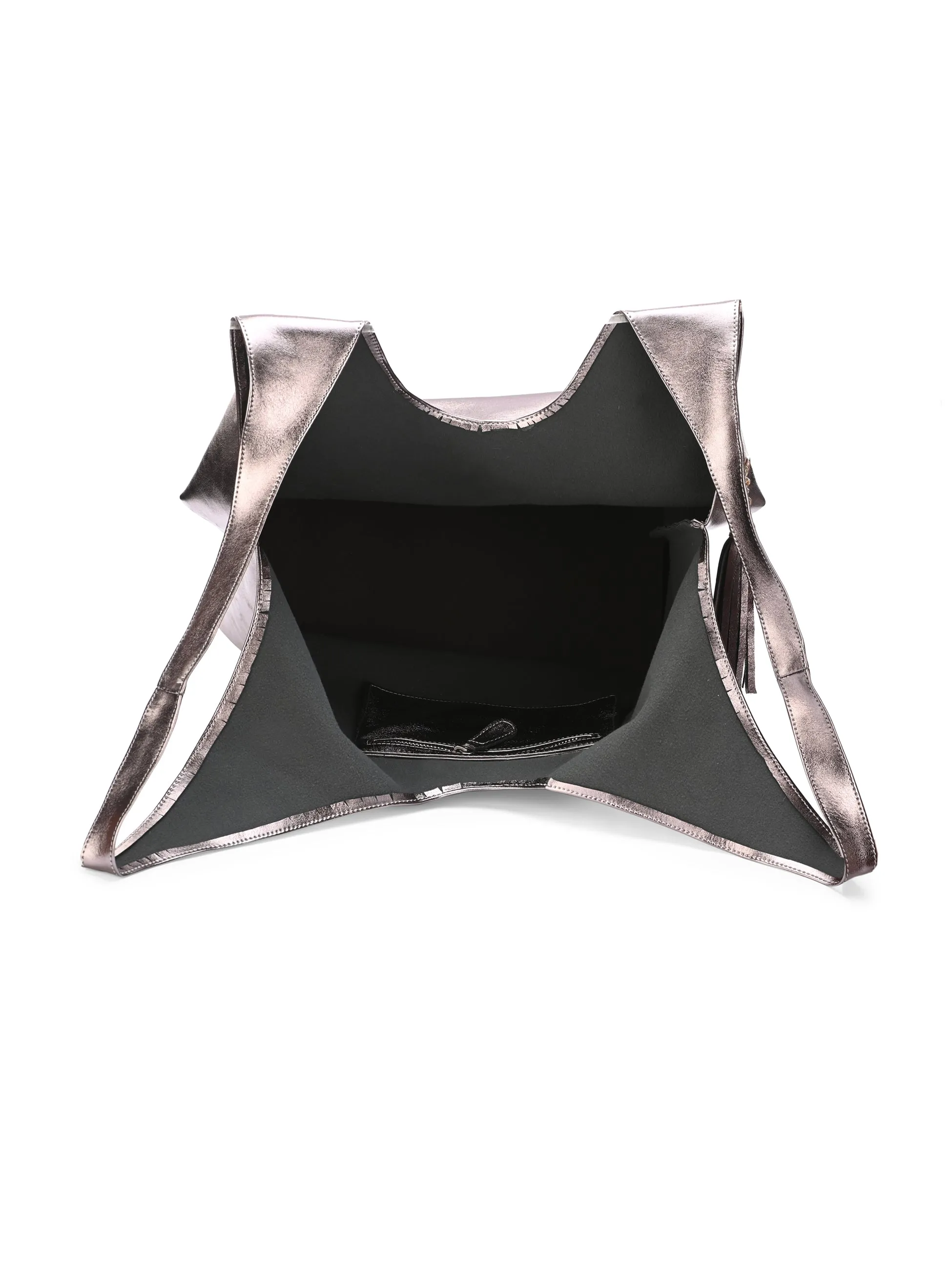 Carlo Romano By Wasan Silver color Stylish & Functional Accessory Premium Vegan Leather Hand Bags For Women