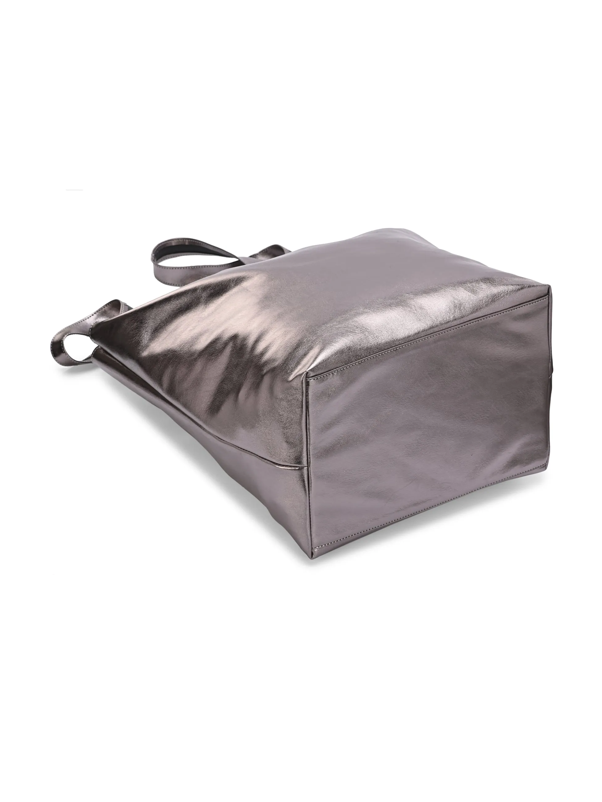 Carlo Romano By Wasan Silver color Stylish & Functional Accessory Premium Vegan Leather Hand Bags For Women