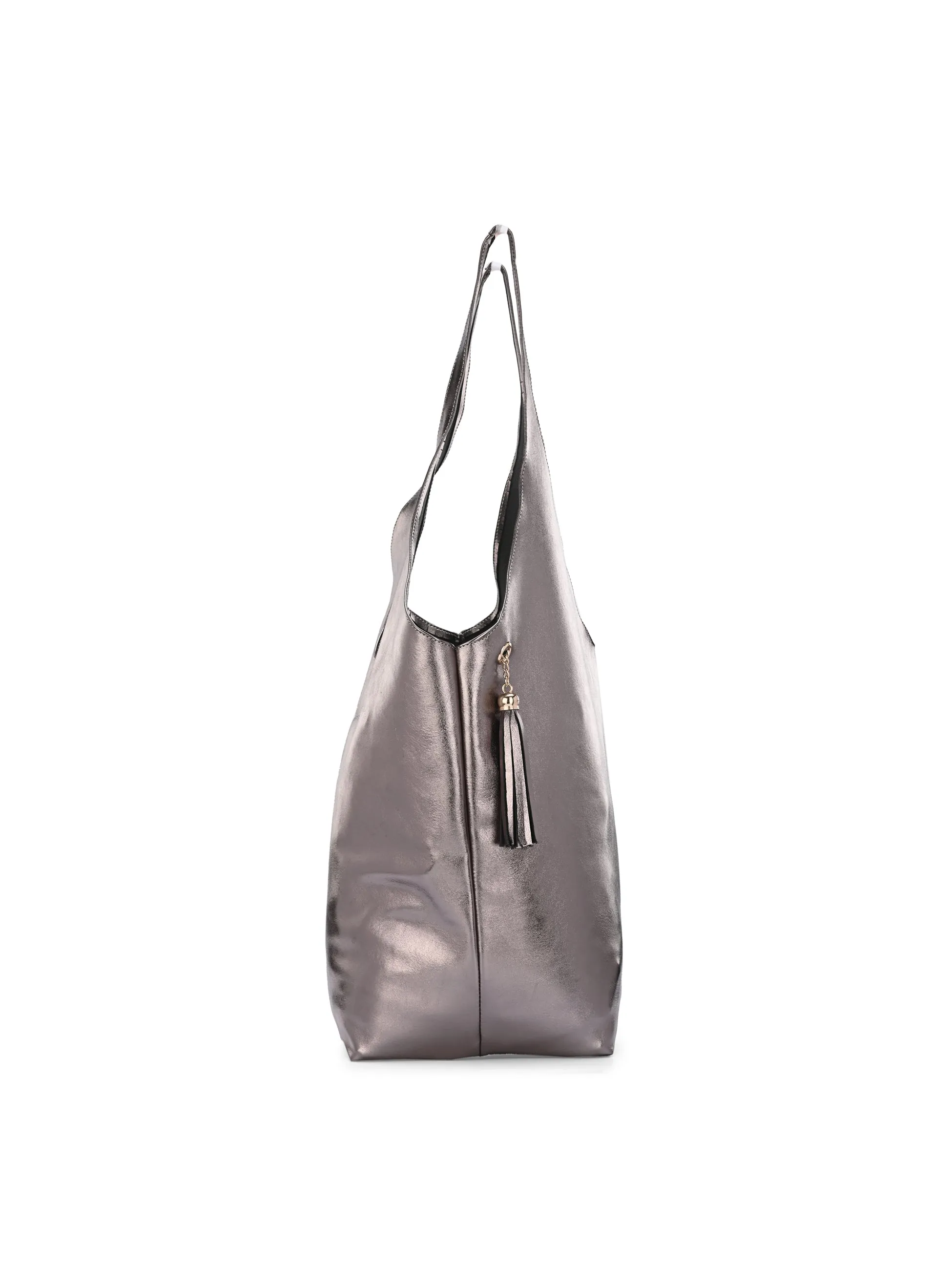 Carlo Romano By Wasan Silver color Stylish & Functional Accessory Premium Vegan Leather Hand Bags For Women