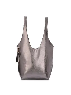 Carlo Romano By Wasan Silver color Stylish & Functional Accessory Premium Vegan Leather Hand Bags For Women