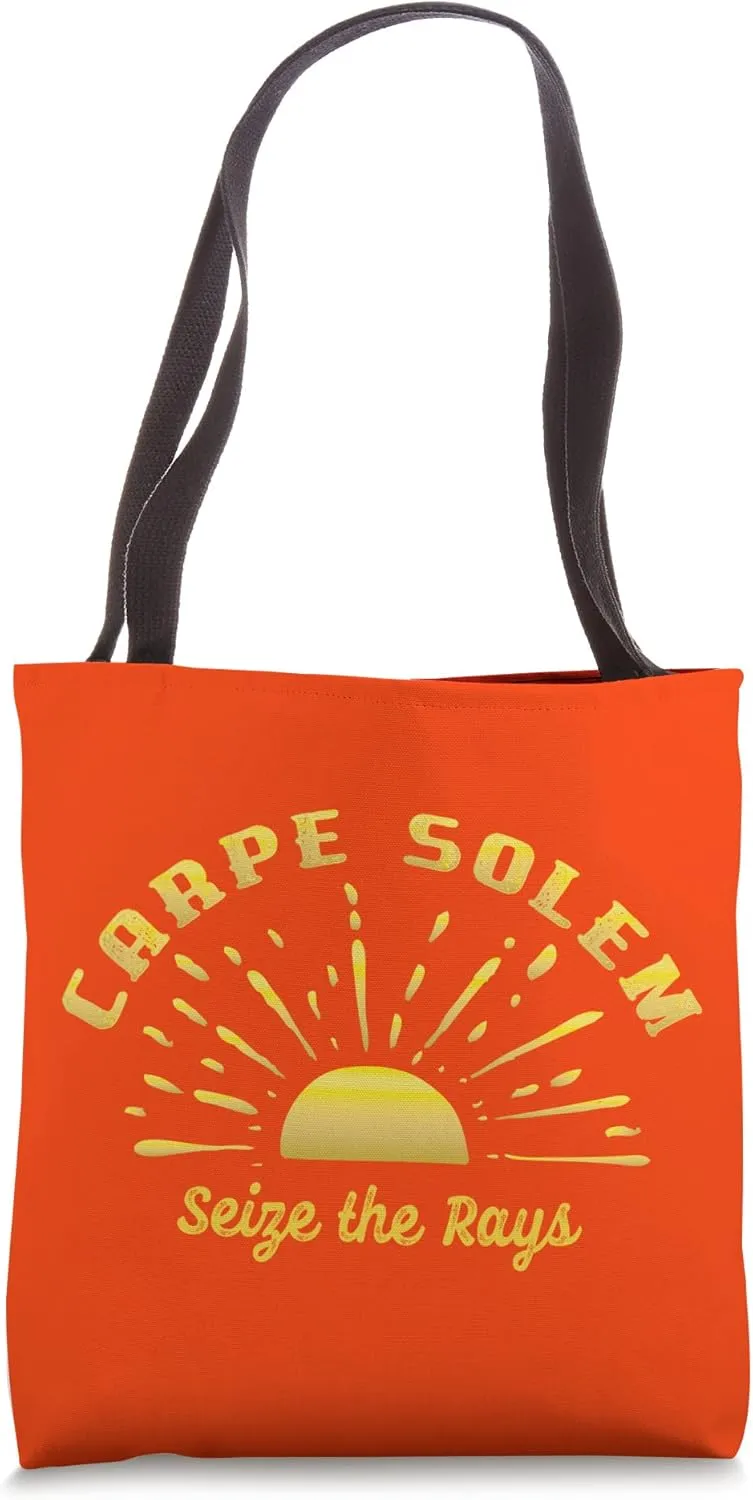 Carpe Solem Seize The Rays Sun Worshipper Beach Fan Summer Tote Bag