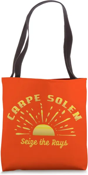 Carpe Solem Seize The Rays Sun Worshipper Beach Fan Summer Tote Bag