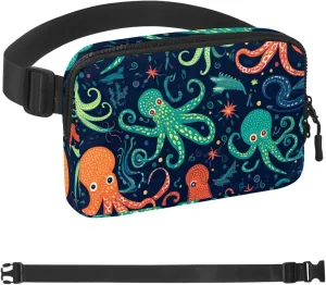 Cartoon Octopus-1183 Crossbody Fanny Pack for Men&Women,Belt Bag for Travel Casual Walking Running Hiking Cycling