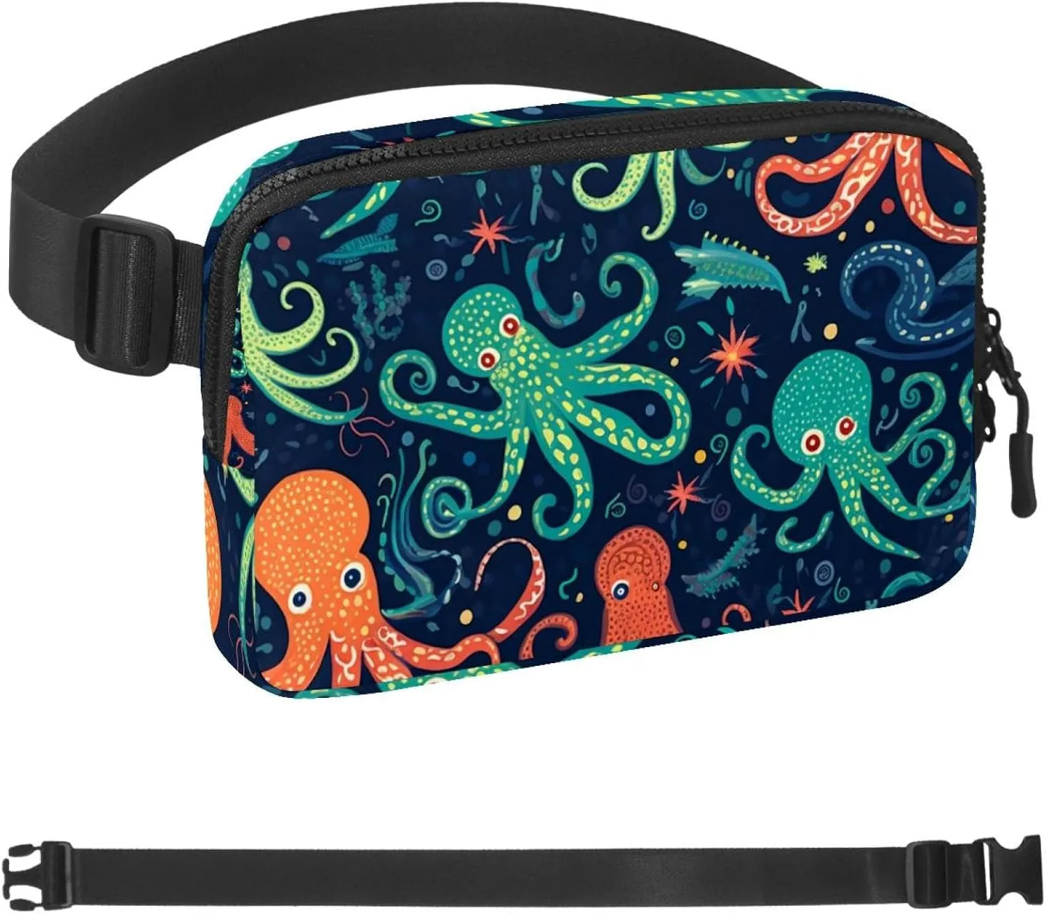 Cartoon Octopus-1183 Crossbody Fanny Pack for Men&Women,Belt Bag for Travel Casual Walking Running Hiking Cycling