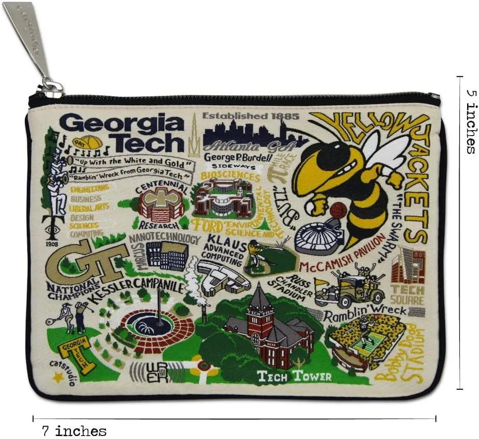 catstudio Georgia Tech Collegiate Zipper Pouch Purse | Holds Your Phone, Coins, Pencils, Makeup, Dog Treats, & Tech Tools
