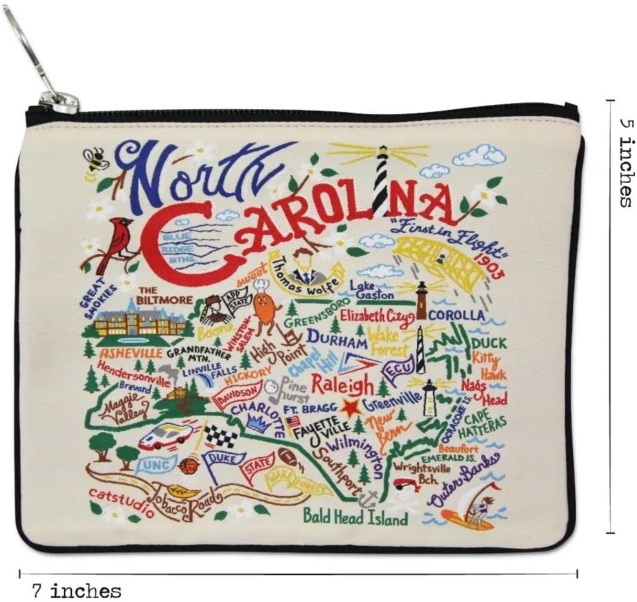 catstudio North Carolina Zipper Pouch Purse | Holds Your Phone, Coins, Makeup, Dog Treats, & Tech Tools