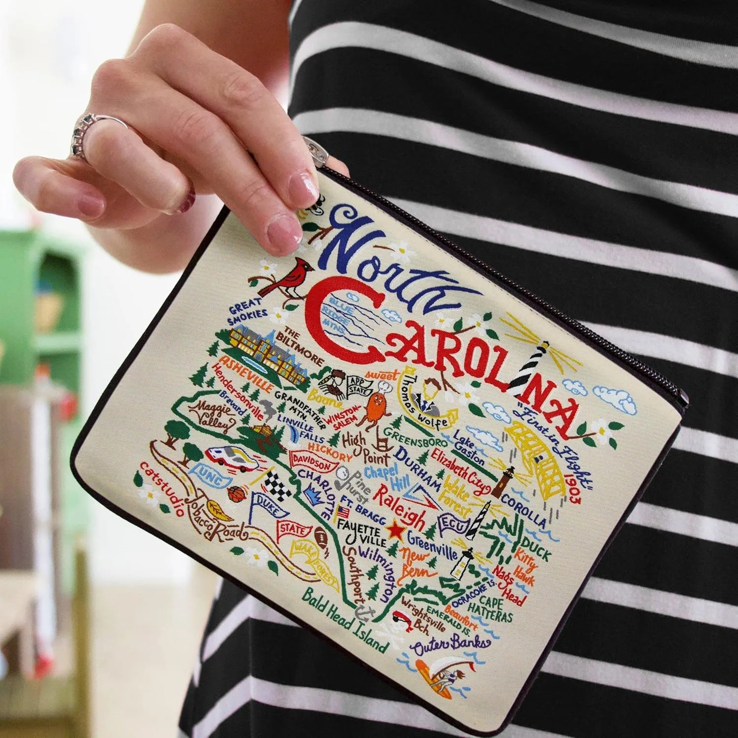 catstudio North Carolina Zipper Pouch Purse | Holds Your Phone, Coins, Makeup, Dog Treats, & Tech Tools