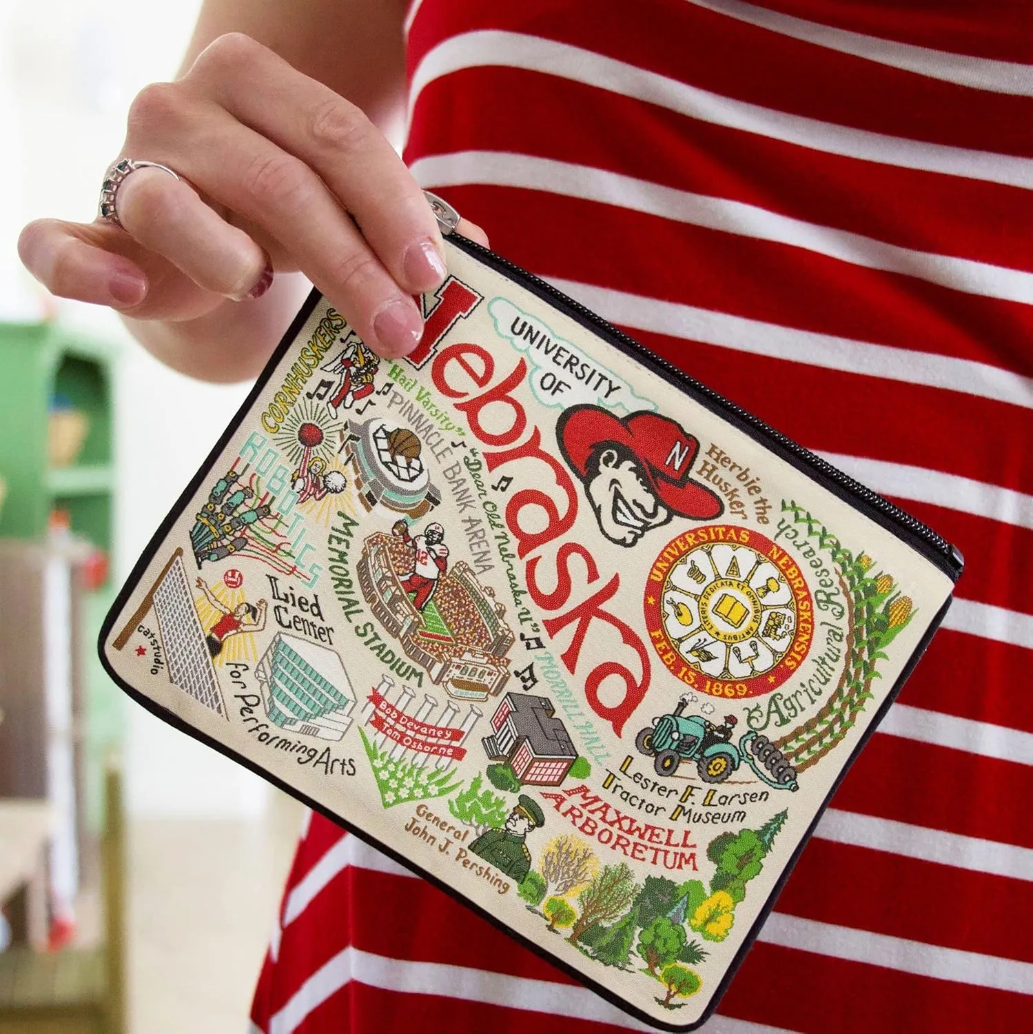 catstudio University of Nebraska Collegiate Zipper Pouch Purse | Holds Your Phone, Coins, Makeup, Dog Treats, & Tech Tools
