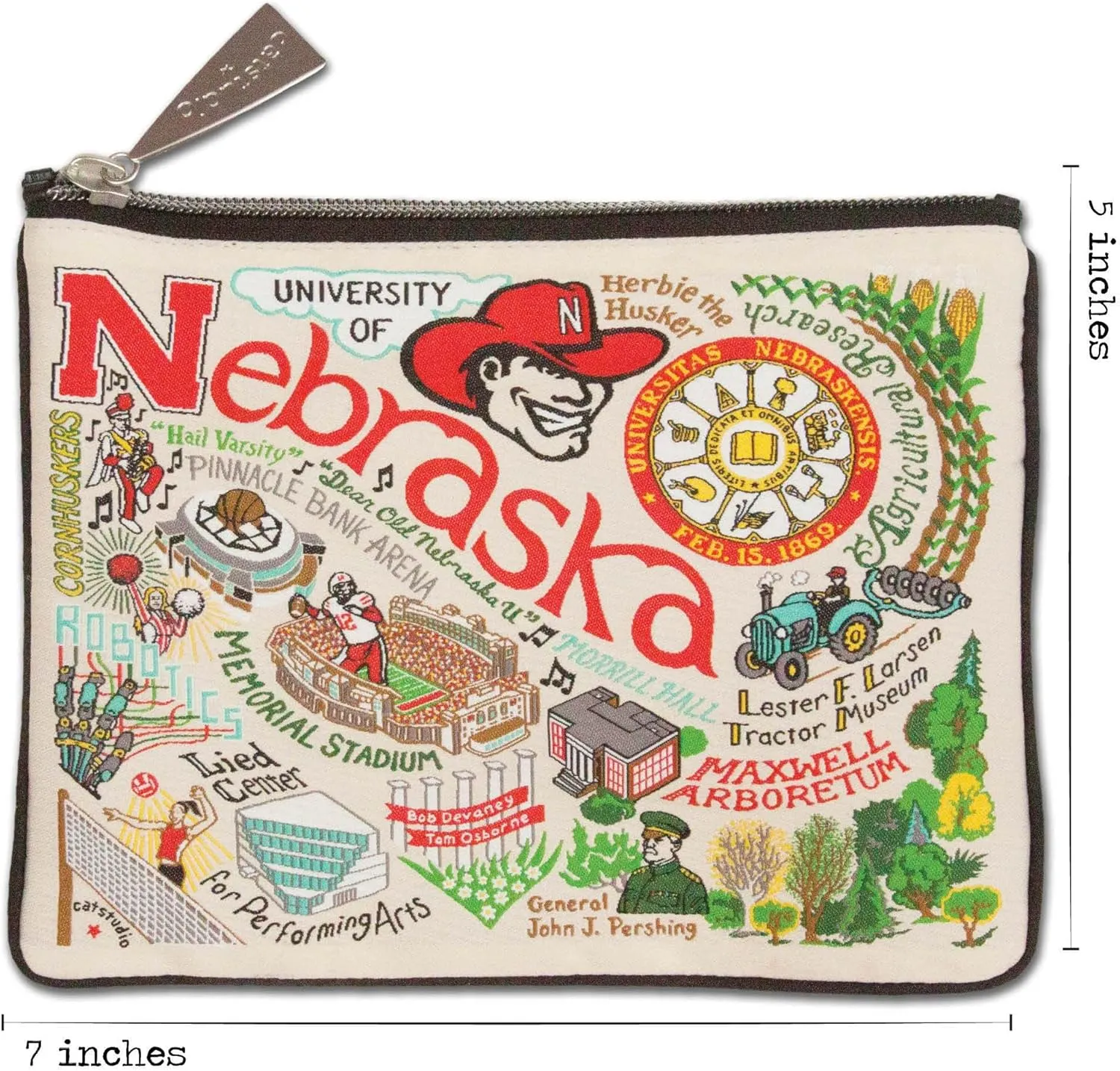 catstudio University of Nebraska Collegiate Zipper Pouch Purse | Holds Your Phone, Coins, Makeup, Dog Treats, & Tech Tools