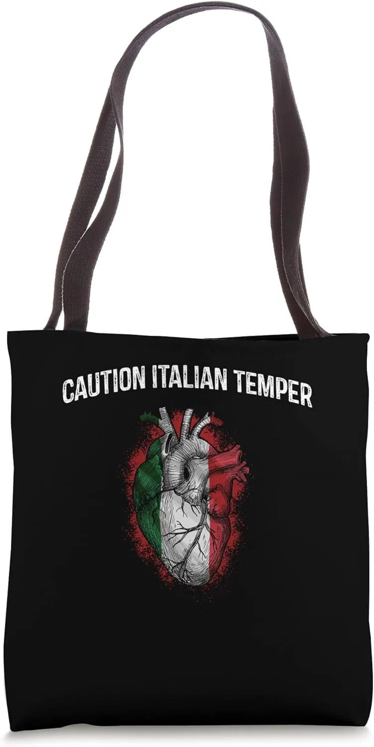 Caution Italian Temper Funny Sarcastic Humor Sarcasm Italy Tote Bag