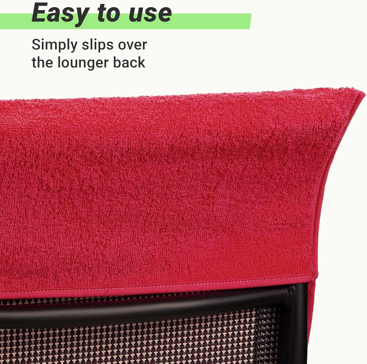 Chair Lounger Towel - Soft Terry Cloth Cover for Beach Loungers Sunbathing - Beach and Holiday Accessory - 60cm x 130cm