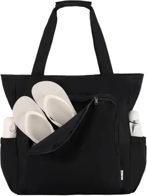 Chase Chic Large Beach Tote Bag for Women, Lightweight Waterproof Pool Tote Bag With Zipper Wet Compartment for Travel