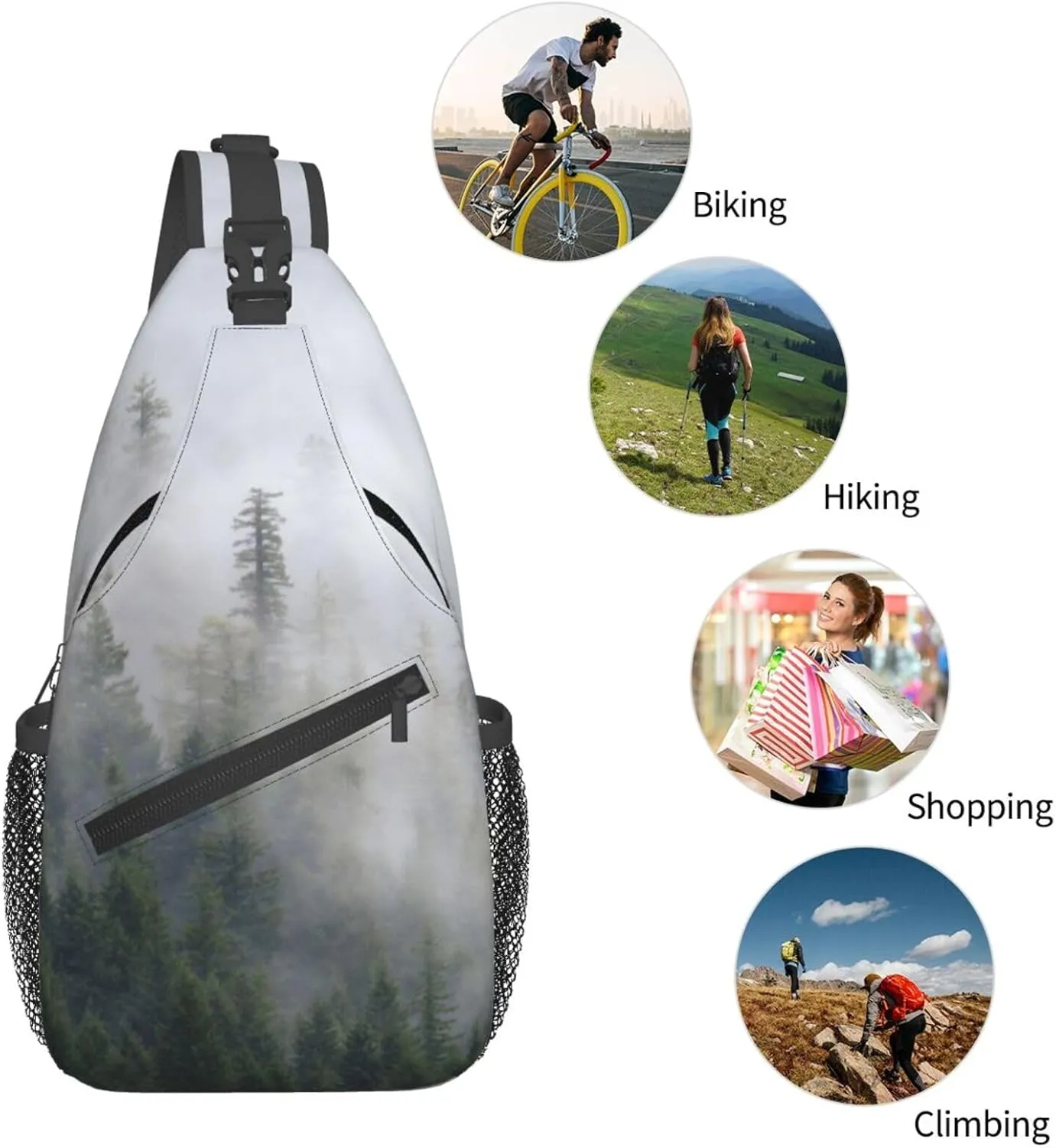 Chest Sling Bag Crossbody Shoulder Backpack Bag Gym Cycling Travel Hiking Daypack Cross Bag