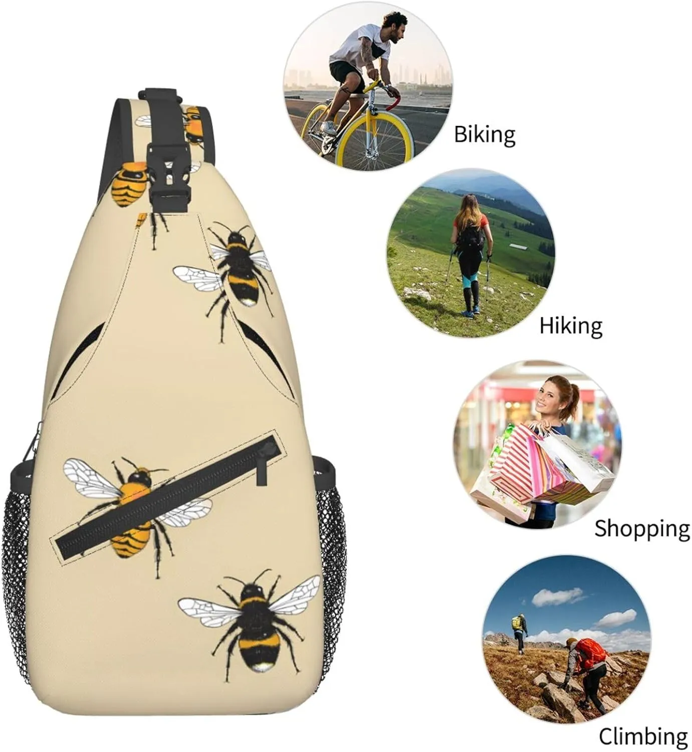 Chest Sling Bag Crossbody Shoulder Backpack Bag Gym Cycling Travel Hiking Daypack Cross Bag