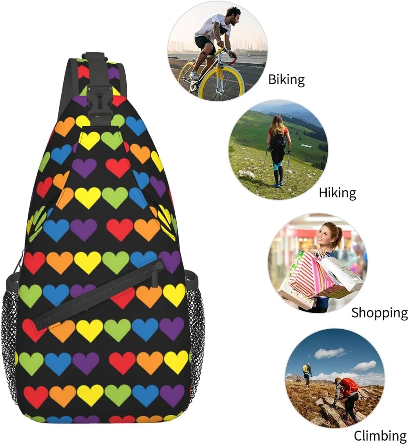 Chest Sling Bag Crossbody Shoulder Backpack Bag Gym Cycling Travel Hiking Daypack Cross Bag