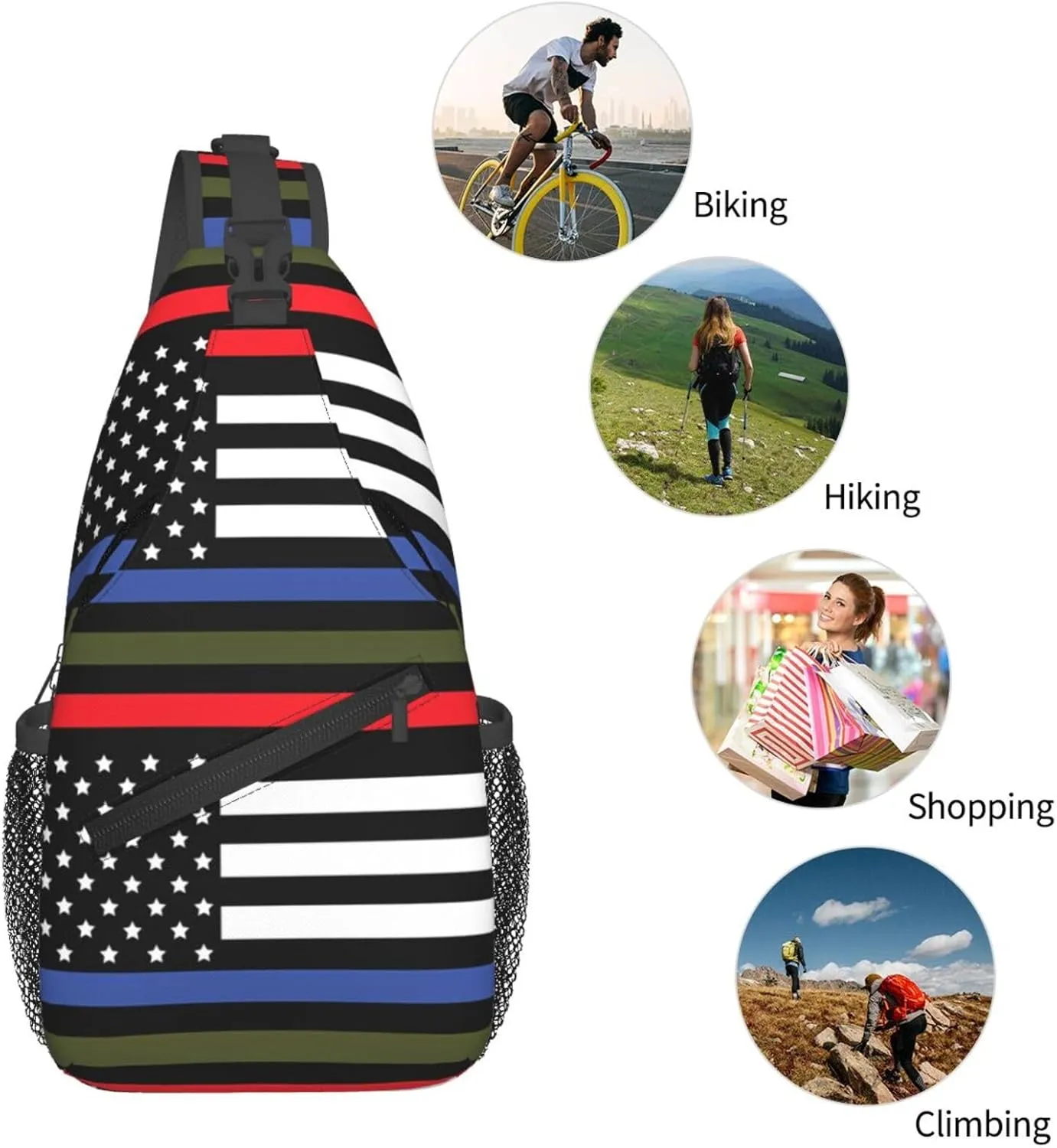 Chest Sling Bag Crossbody Shoulder Backpack Bag Gym Cycling Travel Hiking Daypack Cross Bag