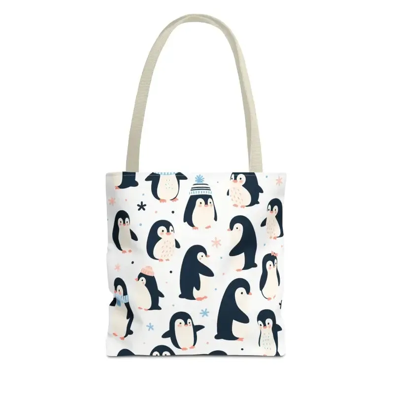 Chic Penguins Aop Tote Bag Radiates Trendy Vibes