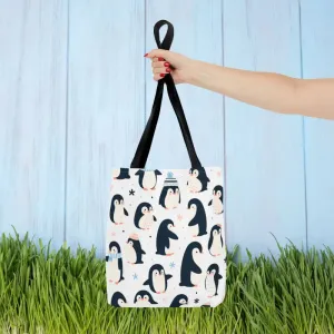 Chic Penguins Aop Tote Bag Radiates Trendy Vibes