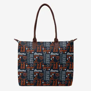 Chicago Bears Spirited Style Printed Collection Tote Bag