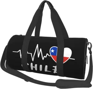 Chile Heartbeat Duffel Bag Gym Bag Travel Sports Tote Large Foldable Beach Swim Yoga3